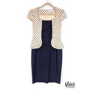 Emage Square Neck Polka Dot Pencil Dress Sz 10